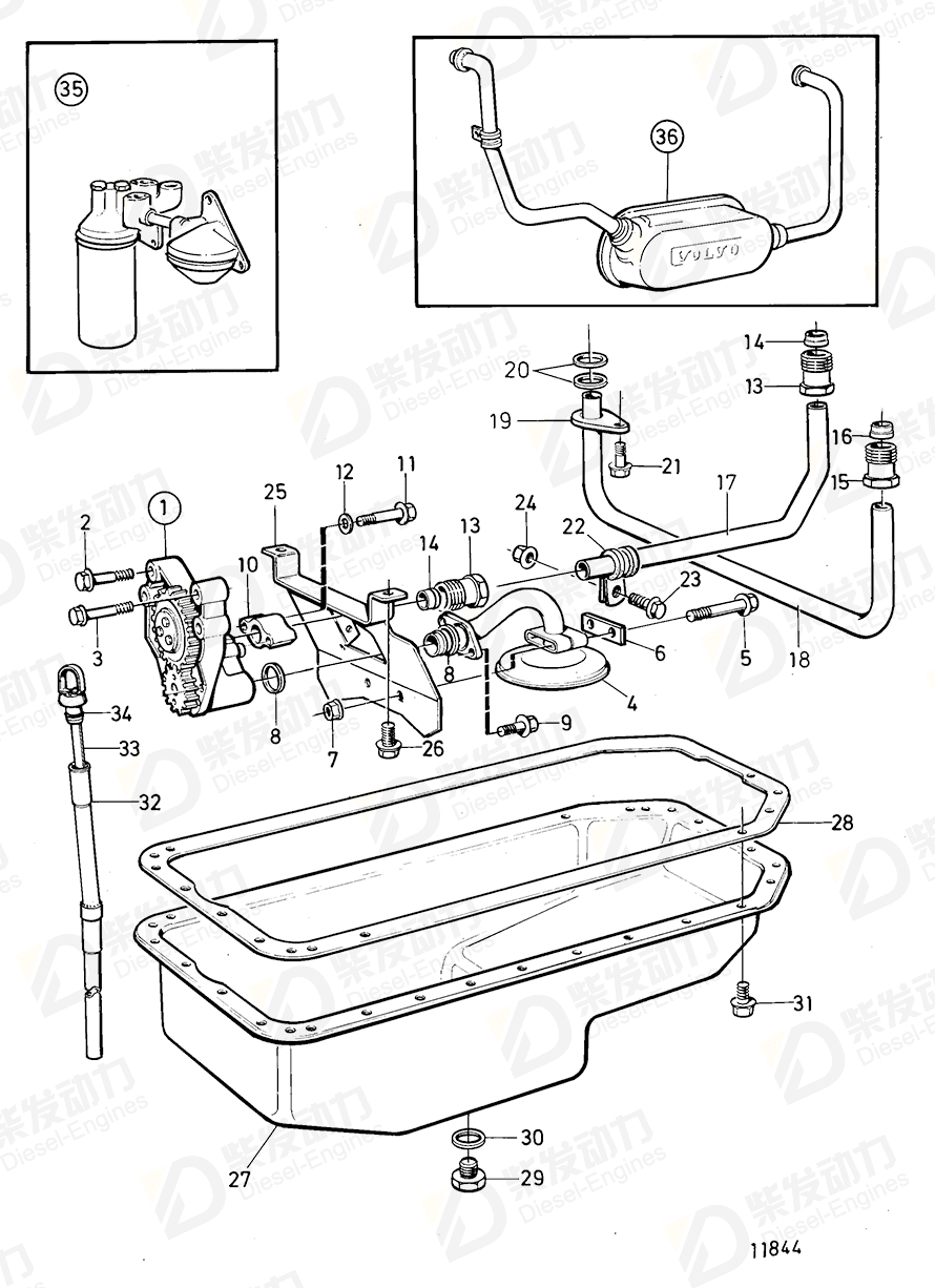 volvo penta Oil sump 4772170 Drawing volvo penta Oil sump 4772170 Drawing